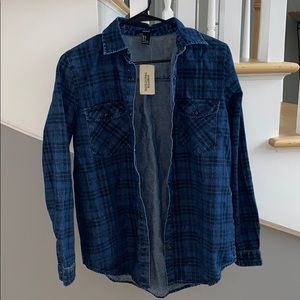 F21 DARK DENIM FLANNEL - NWT !!!!!!